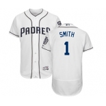 Men's Majestic San Diego Padres #1 Ozzie Smith White Home Flexbase Authentic Collection MLB Jersey