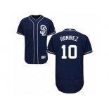 Men's Majestic San Diego Padres #10 Alexei Ramirez Navy Blue Flexbase Authentic Collection MLB Jersey