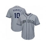 Men's Majestic San Diego Padres #10 Alexei Ramirez Replica Grey Road Cool Base MLB Jersey