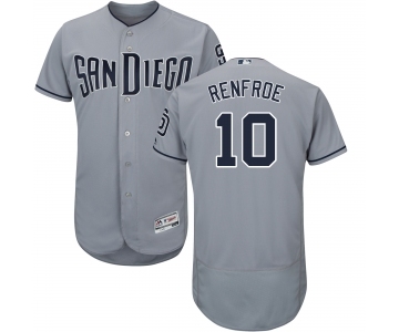 Men's Majestic San Diego Padres #10 Hunter Renfroe Authentic Grey Road Cool Base MLB Jersey