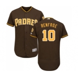 Men's Majestic San Diego Padres #10 Hunter Renfroe Brown Alternate Flex Base Authentic Collection MLB Jersey