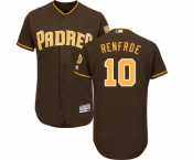 Men's Majestic San Diego Padres #10 Hunter Renfroe Brown Alternate Flex Base Authentic Collection MLB Jersey