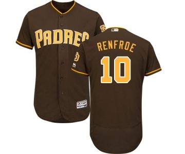 Men's Majestic San Diego Padres #10 Hunter Renfroe Brown Alternate Flex Base Authentic Collection MLB Jersey