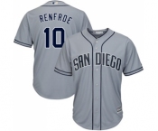 Men's Majestic San Diego Padres #10 Hunter Renfroe Replica Grey Road Cool Base MLB Jersey