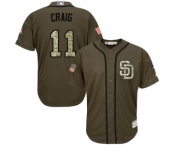 Men's Majestic San Diego Padres #11 Allen Craig Authentic Green Salute to Service MLB Jersey