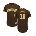 Men's Majestic San Diego Padres #11 Allen Craig Brown Alternate Flex Base Authentic Collection MLB Jersey