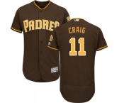 Men's Majestic San Diego Padres #11 Allen Craig Brown Alternate Flex Base Authentic Collection MLB Jersey