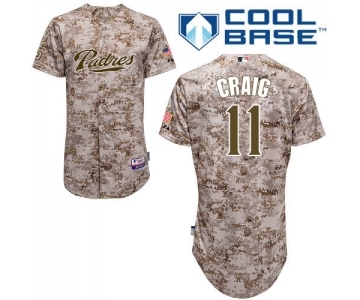 Men's Majestic San Diego Padres #11 Allen Craig Replica Camo Alternate 2 Cool Base MLB Jersey