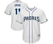 Men's Majestic San Diego Padres #11 Allen Craig Replica White Home Cool Base MLB Jersey