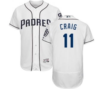 Men's Majestic San Diego Padres #11 Allen Craig White Home Flex Base Authentic Collection MLB Jersey