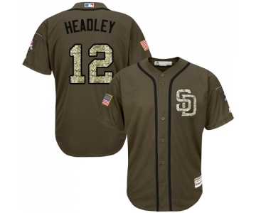 Men's Majestic San Diego Padres #12 Chase Headley Authentic Green Salute to Service MLB Jersey