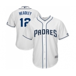 Men's Majestic San Diego Padres #12 Chase Headley Replica White Home Cool Base MLB Jersey