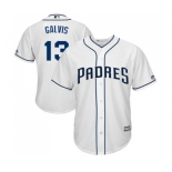 Men's Majestic San Diego Padres #13 Freddy Galvis Replica White Home Cool Base MLB Jersey