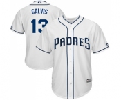 Men's Majestic San Diego Padres #13 Freddy Galvis Replica White Home Cool Base MLB Jersey