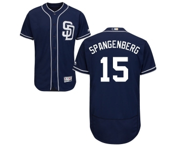 Men's Majestic San Diego Padres #15 Cory Spangenberg Navy Blue Alternate Flexbase Authentic Collection MLB Jersey