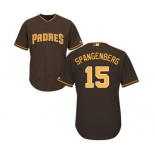 Men's Majestic San Diego Padres #15 Cory Spangenberg Replica Brown Alternate Cool Base MLB Jersey