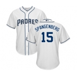 Men's Majestic San Diego Padres #15 Cory Spangenberg Replica White Home Cool Base MLB Jersey