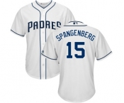 Men's Majestic San Diego Padres #15 Cory Spangenberg Replica White Home Cool Base MLB Jersey