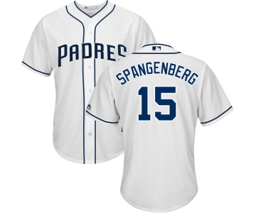 Men's Majestic San Diego Padres #15 Cory Spangenberg Replica White Home Cool Base MLB Jersey