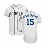 Men's Majestic San Diego Padres #15 Cory Spangenberg White Home Flexbase Authentic Collection MLB Jersey