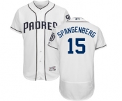 Men's Majestic San Diego Padres #15 Cory Spangenberg White Home Flexbase Authentic Collection MLB Jersey