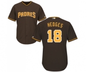 Men's Majestic San Diego Padres #18 Austin Hedges Replica Brown Alternate Cool Base MLB Jersey