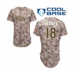 Men's Majestic San Diego Padres #18 Austin Hedges Replica Camo Alternate 2 Cool Base MLB Jersey