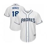 Men's Majestic San Diego Padres #18 Austin Hedges Replica White Home Cool Base MLB Jersey