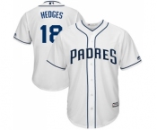 Men's Majestic San Diego Padres #18 Austin Hedges Replica White Home Cool Base MLB Jersey