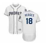 Men's Majestic San Diego Padres #18 Austin Hedges White Home Flex Base Authentic Collection MLB Jersey