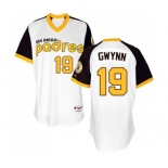 Men's Majestic San Diego Padres #19 Tony Gwynn Authentic White 1978 Turn Back The Clock MLB Jersey