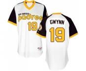 Men's Majestic San Diego Padres #19 Tony Gwynn Authentic White 1978 Turn Back The Clock MLB Jersey