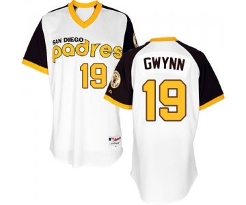 Men's Majestic San Diego Padres #19 Tony Gwynn Authentic White 1978 Turn Back The Clock MLB Jersey