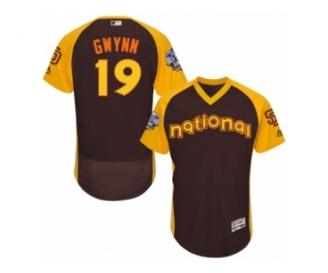 Men's Majestic San Diego Padres #19 Tony Gwynn Brown 2016 All-Star National League BP Authentic Collection Flex Base MLB Jersey