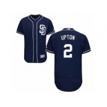 Men's Majestic San Diego Padres #2 B.J. Upton Navy Blue Flexbase Authentic Collection MLB Jersey