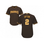 Men's Majestic San Diego Padres #2 B.J. Upton Replica Brown Alternate Cool Base MLB Jersey