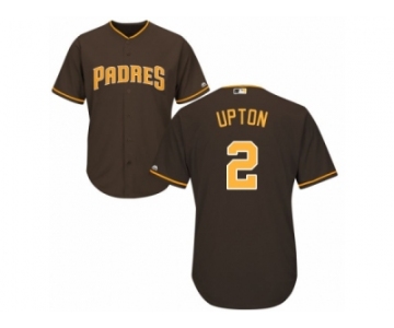 Men's Majestic San Diego Padres #2 B.J. Upton Replica Brown Alternate Cool Base MLB Jersey