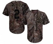 Men's Majestic San Diego Padres #2 Johnny Manziel Authentic Camo Realtree Collection Flex Base MLB Jersey