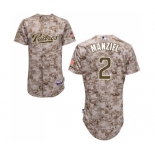 Men's Majestic San Diego Padres #2 Johnny Manziel Replica Camo Alternate 2 Cool Base MLB Jersey