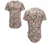 Men's Majestic San Diego Padres #2 Johnny Manziel Replica Camo Alternate 2 Cool Base MLB Jersey