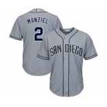 Men's Majestic San Diego Padres #2 Johnny Manziel Replica Grey Road Cool Base MLB Jersey