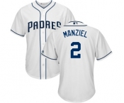 Men's Majestic San Diego Padres #2 Johnny Manziel Replica White Home Cool Base MLB Jersey