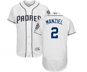 Men's Majestic San Diego Padres #2 Johnny Manziel White Home Flex Base Authentic Collection MLB Jersey