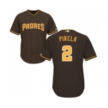 Men's Majestic San Diego Padres #2 Jose Pirela Replica Brown Alternate Cool Base MLB Jersey