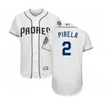 Men's Majestic San Diego Padres #2 Jose Pirela White Home Flex Base Authentic Collection MLB Jersey