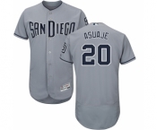 Men's Majestic San Diego Padres #20 Carlos Asuaje Authentic Grey Road Cool Base MLB Jersey