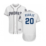 Men's Majestic San Diego Padres #20 Carlos Asuaje White Home Flex Base Authentic Collection MLB Jersey