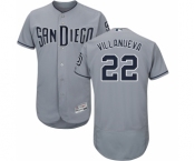 Men's Majestic San Diego Padres #22 Christian Villanueva Authentic Grey Road Cool Base MLB Jersey