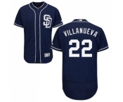 Men's Majestic San Diego Padres #22 Christian Villanueva Navy Blue Alternate Flex Base Authentic Collection MLB Jersey