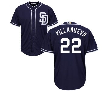 Men's Majestic San Diego Padres #22 Christian Villanueva Replica Navy Blue Alternate 1 Cool Base MLB Jersey